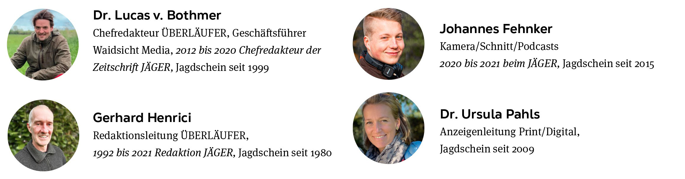 Das Überläufer-Team Dr. Lucas von Bothmer, Gerhard Henrici, Johannes Fehner, Dr. Ursula Pahls